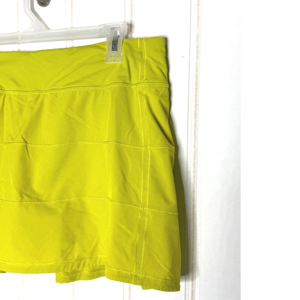 Lululemon Pace Rival Mid-Rise Skirt  Yellow Chartreuse Skort Size 10